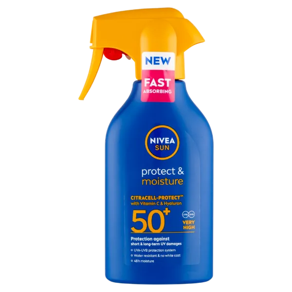 NIVEA SUN Protect & Moisture hidratáló szórófejes naptej FF50+ 270 ml  termékhez kapcsolódó kép