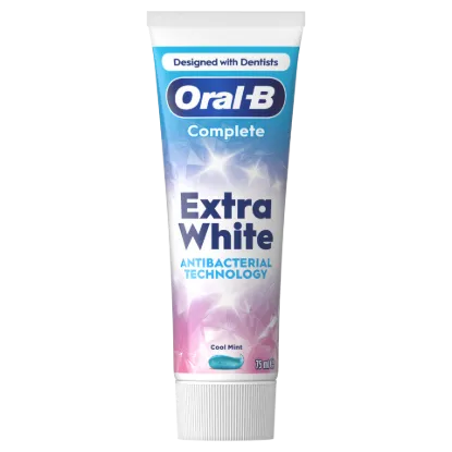 Oral-B Complete Extra White Fogkrém Antibakteriális Cinkkel, {volumeLoc}] ml termékhez kapcsolódó kép