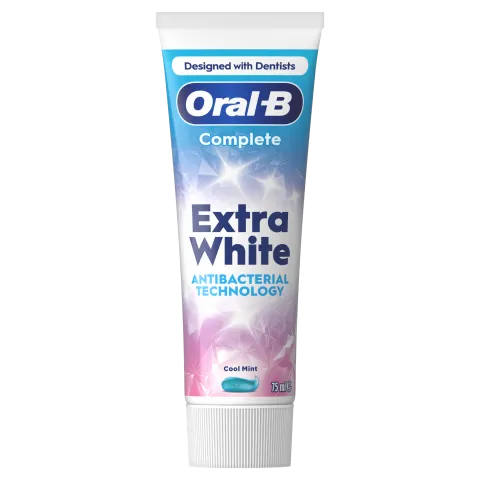 Oral-B Complete Extra White Fogkrém Antibakteriális Cinkkel, {volumeLoc}] ml termékhez kapcsolódó kép
