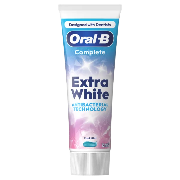 Oral-B Complete Extra White Fogkrém Antibakteriális Cinkkel, {volumeLoc}] ml termékhez kapcsolódó kép
