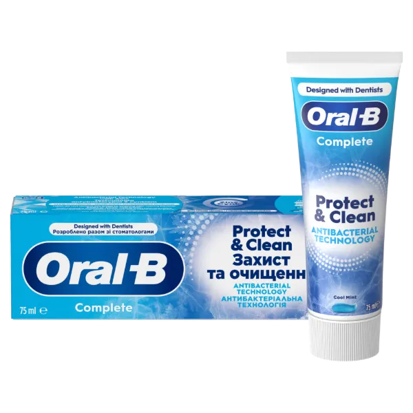 Oral-B Complete Protect & Clean Fogkrém Antibakteriális Cinkkel, {volumeLoc}] ml termékhez kapcsolódó kép