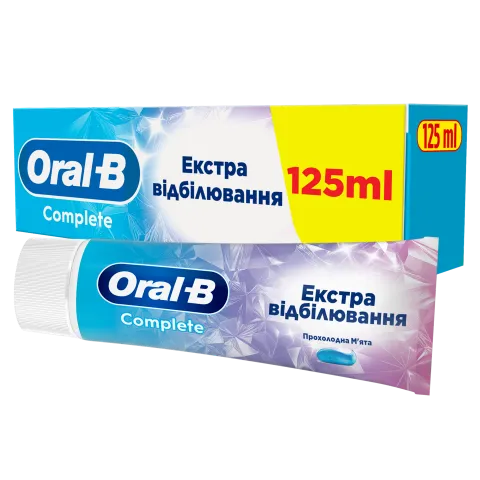 Oral-B Complete Extra White Fogkrém Antibakteriális Cinkkel, {volumeLoc}] ml termékhez kapcsolódó kép