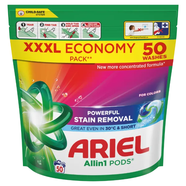 Ariel Allin1 PODS Folyékony Mosókapszula Színes Ruhákhoz, 50 Mosáshoz termékhez kapcsolódó kép