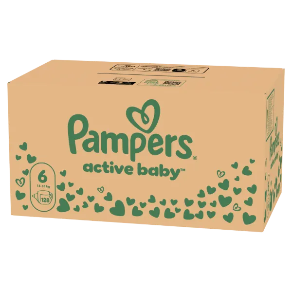 Pampers Active Baby pelenka - havi pelenkacsomag, Méret: 6, 128 db Pelenka, 13kg - 18kg termékhez kapcsolódó kép