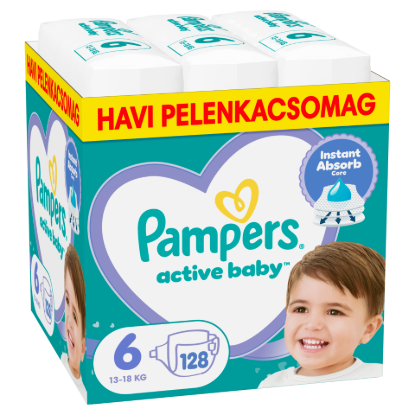 Pampers Active Baby pelenka - havi pelenkacsomag, Méret: 6, 128 db Pelenka, 13kg - 18kg termékhez kapcsolódó kép