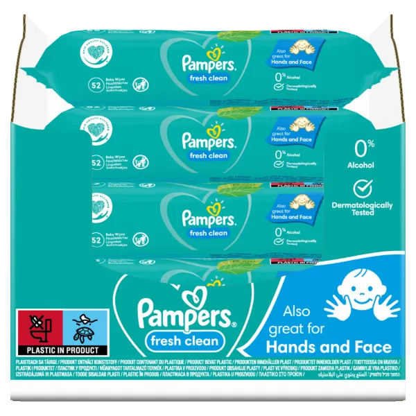 Pampers Fresh Clean Nedves Törlőkendő, 1 Csomag = 52 db termékhez kapcsolódó kép