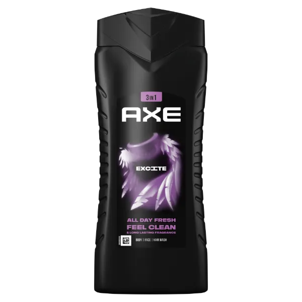 AXE Excite 3 in 1 tusfürdő testre, arcra, hajra 400 ml termékhez kapcsolódó kép