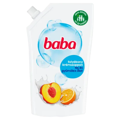 Baba tej és gyümölcs illat folyékony krémszappan utántöltő 500 ml termékhez kapcsolódó kép