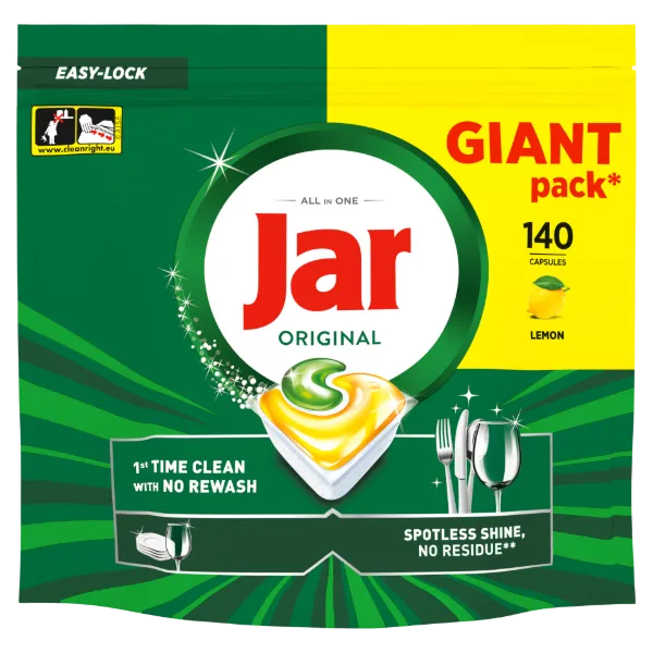 Jar Original Mosogatókapszula, Lemon, , 140 Mosogatókapszula, Újramosogatás Nélkül termékhez kapcsolódó kép