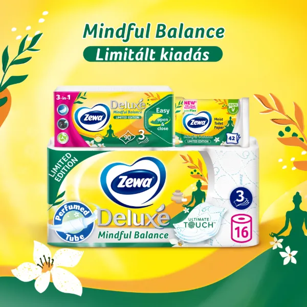 Zewa Deluxe Mindful Balance toalettpapír 3 rétegű 16 tekercs termékhez kapcsolódó kép