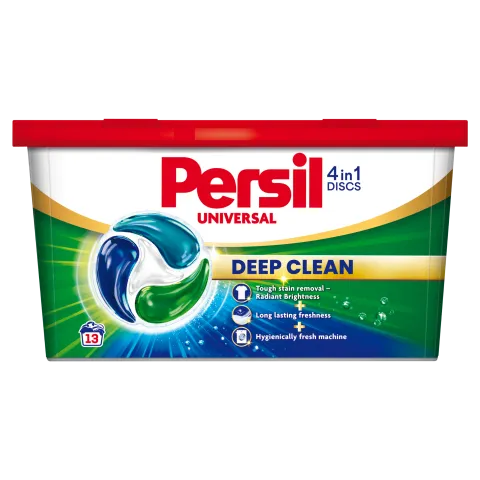 Persil Discs Universal mosószer koncentrátum fehér és világos ruhadarabokhoz 13 mosás 214,5 g termékhez kapcsolódó kép