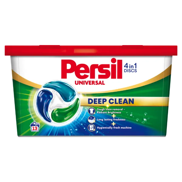 Persil Discs Universal mosószer koncentrátum fehér és világos ruhadarabokhoz 13 mosás 214,5 g termékhez kapcsolódó kép