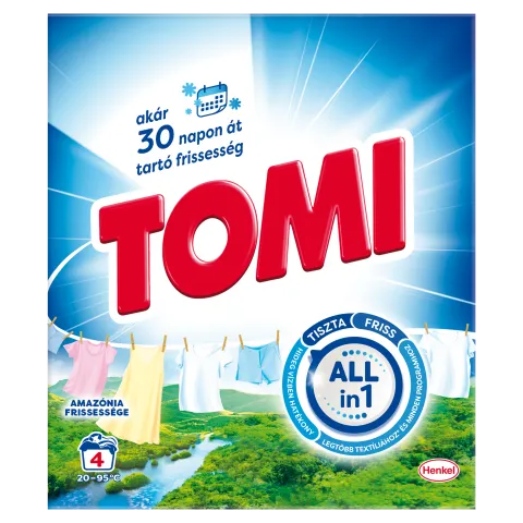 Tomi Amazónia Frissessége mosószer fehér és világos ruhákhoz 4 mosás 200 g termékhez kapcsolódó kép