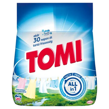 Tomi Amazónia Frissessége mosószer fehér és világos ruhákhoz 20 mosás 1 kg termékhez kapcsolódó kép