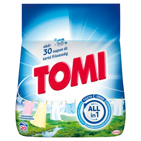 Tomi Amazónia Frissessége mosószer fehér és világos ruhákhoz 20 mosás 1 kg termékhez kapcsolódó kép