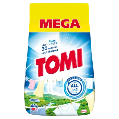 Tomi Amazónia Frissessége mosószer fehér és világos ruhákhoz 80 mosás 4 kg termékhez kapcsolódó kép