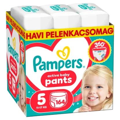 Pampers Active Baby Bugyipelenka, Méret: 5, 164 db Pelenka, 11kg-17kg termékhez kapcsolódó kép