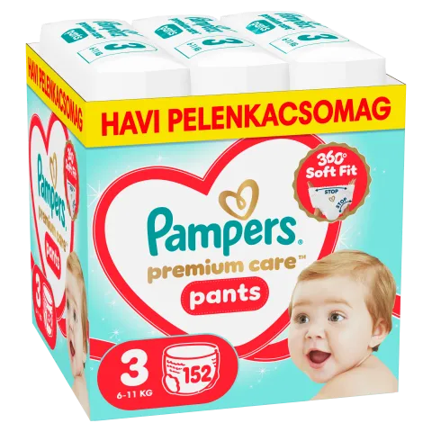 Pampers Premium Care Bugyipelenka, Méret: 3, 152 db Pelenka, 6kg-11kg termékhez kapcsolódó kép