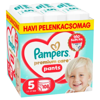 Pampers Premium Care Bugyipelenka, Méret: 5, 108 db Pelenka, 11kg-17kg termékhez kapcsolódó kép