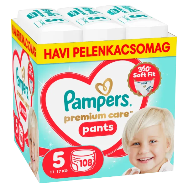 Pampers Premium Care Bugyipelenka, Méret: 5, 108 db Pelenka, 11kg-17kg termékhez kapcsolódó kép