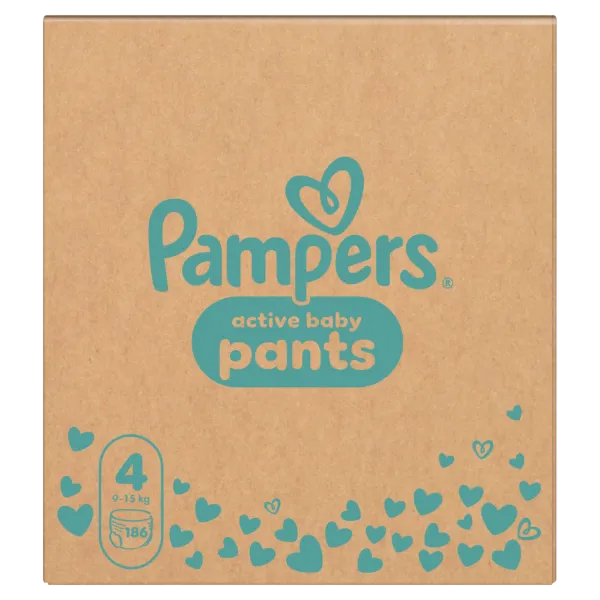 Pampers Active Baby Bugyipelenka, Méret: 4, 186 db Pelenka, 9kg-15kg termékhez kapcsolódó kép