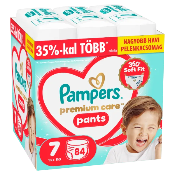 Pampers Premium Care Bugyipelenka, Méret: 7, 84 db Pelenka, 15kg+ termékhez kapcsolódó kép