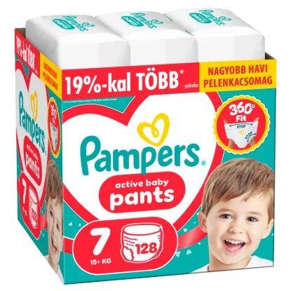 Pampers Active Baby Bugyipelenka, Méret: 7, 128 db Pelenka, 15kg+ termékhez kapcsolódó kép