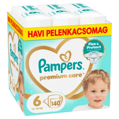 Pampers Premium Care Pelenka, Méret: 6, 140 db, 13kg-18kg termékhez kapcsolódó kép