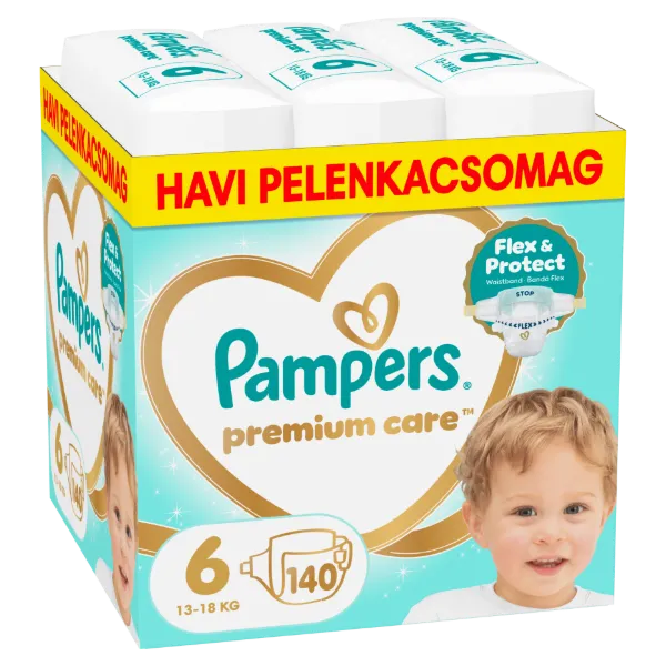 Pampers Premium Care Pelenka, Méret: 6, 140 db, 13kg-18kg termékhez kapcsolódó kép