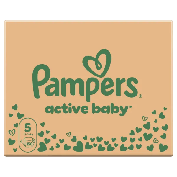 Pampers Active Baby pelenka - havi pelenkacsomag, Méret: 5, 150 db Pelenka, 11kg-16kg termékhez kapcsolódó kép