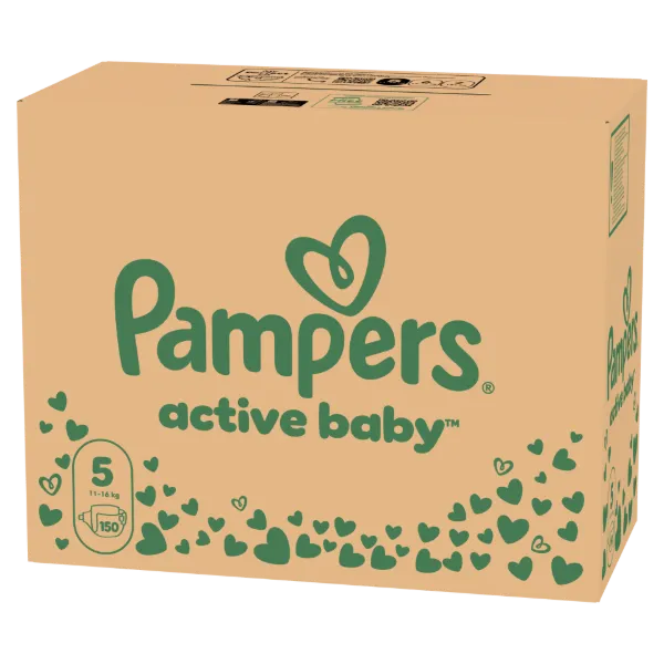 Pampers Active Baby pelenka - havi pelenkacsomag, Méret: 5, 150 db Pelenka, 11kg-16kg termékhez kapcsolódó kép