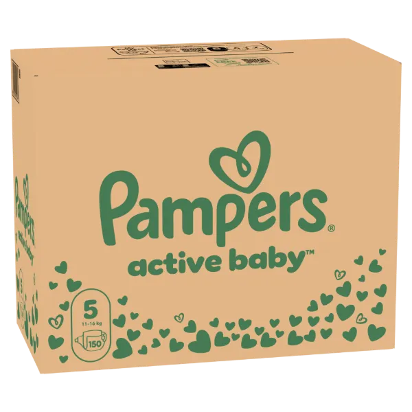 Pampers Active Baby pelenka - havi pelenkacsomag, Méret: 5, 150 db Pelenka, 11kg-16kg termékhez kapcsolódó kép
