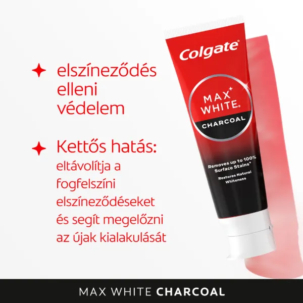 Colgate Max White Charcoal fogfehérítő fogkrém 75 ml termékhez kapcsolódó kép