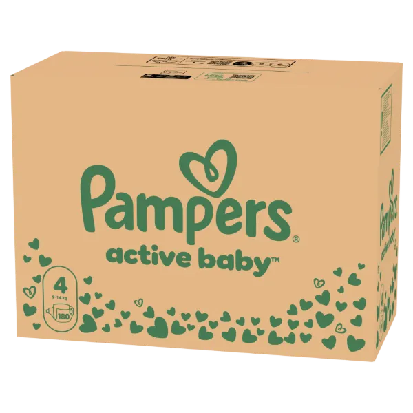 Pampers Active Baby pelenka - havi pelenkacsomag, Méret: 4, 180 db Pelenka, 9kg - 14kg termékhez kapcsolódó kép