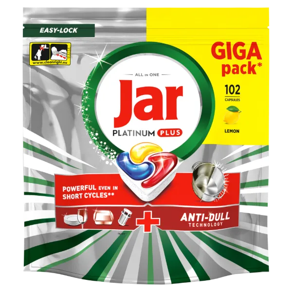 Jar Platinum Plus Lemon All In One Mosogatókapszula, 102 db termékhez kapcsolódó kép