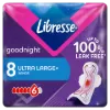 Libresse Ultra Large+ Goodnight egészségügyi betét éjszakai használatra 8 db termékhez kapcsolódó kép
