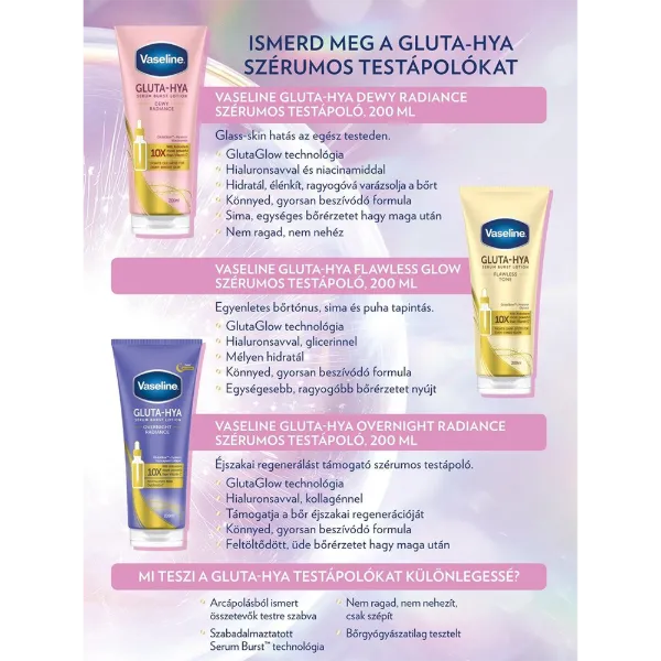 Vaseline Overnight Radiance szérumos testápoló 200 ml termékhez kapcsolódó kép