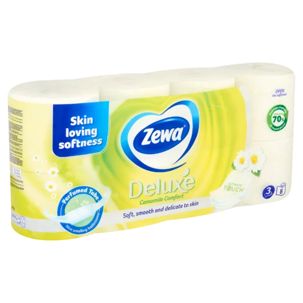Zewa Deluxe Camomile Comfort toalettpapír 3 rétegű 8 tekercs termékhez kapcsolódó kép
