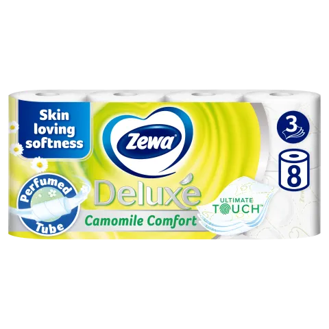 Zewa Deluxe Camomile Comfort toalettpapír 3 rétegű 8 tekercs termékhez kapcsolódó kép