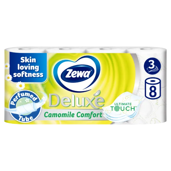 Zewa Deluxe Camomile Comfort toalettpapír 3 rétegű 8 tekercs termékhez kapcsolódó kép