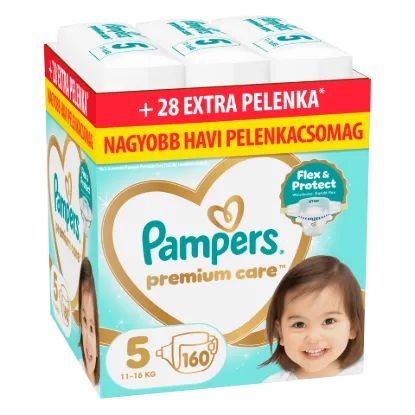 Pampers Premium Care Pelenka, Méret: 5, 160 db, 11kg-16kg termékhez kapcsolódó kép