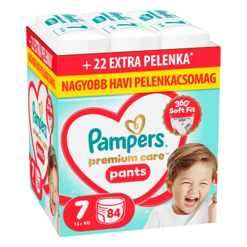 Pampers Premium Care Bugyipelenka, Méret: 7, 84 db Pelenka, 15kg+ termékhez kapcsolódó kép
