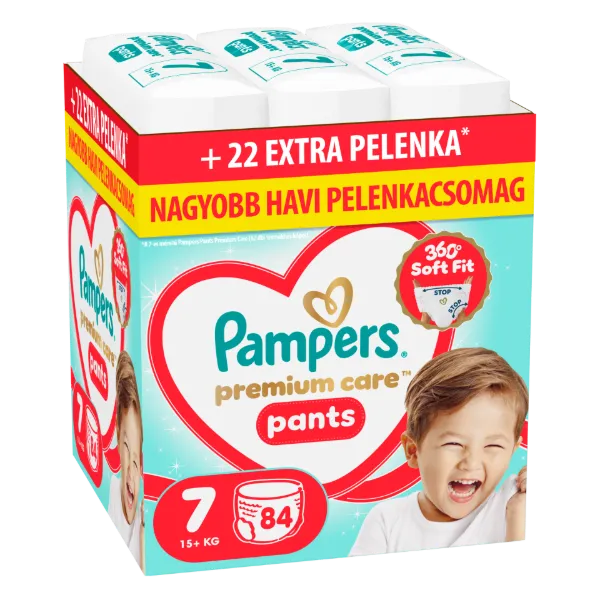 Pampers Premium Care Bugyipelenka, Méret: 7, 84 db Pelenka, 15kg+ termékhez kapcsolódó kép