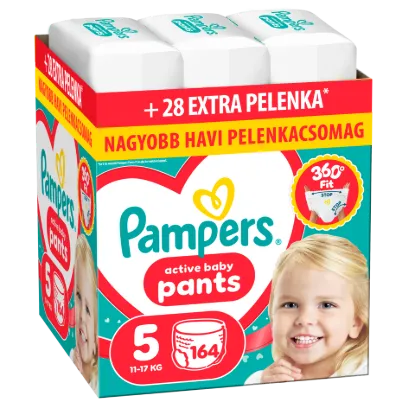 Pampers Active Baby Bugyipelenka, Méret: 5, 164 db Pelenka, 11kg-17kg termékhez kapcsolódó kép