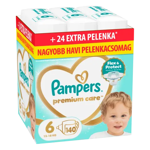 Pampers Premium Care Pelenka, Méret: 6, 140 db, 13kg-18kg termékhez kapcsolódó kép