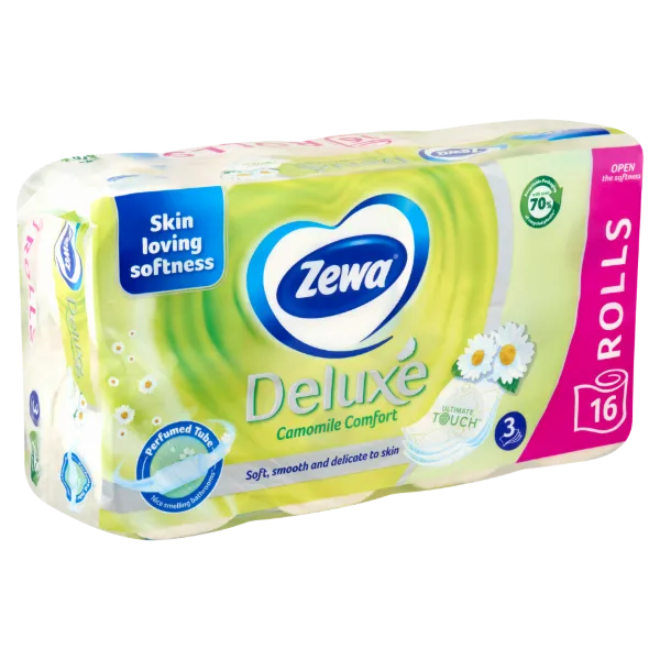 Zewa Deluxe Camomile Comfort toalettpapír 3 rétegű 16 tekercs termékhez kapcsolódó kép