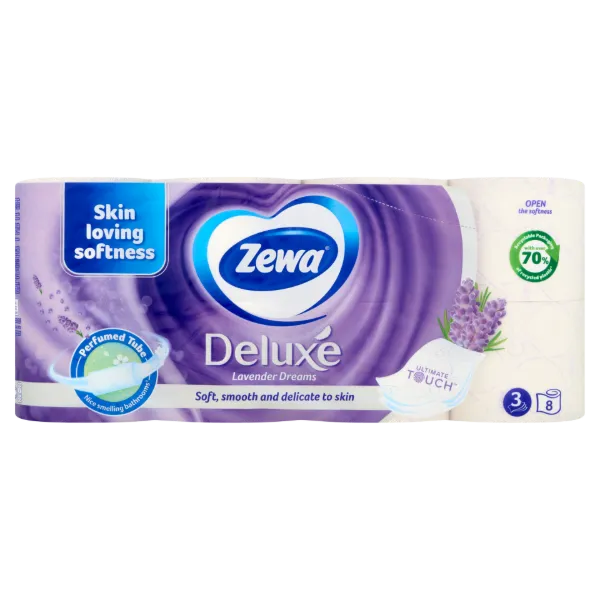 Zewa Deluxe Lavender Dreams toalettpapír 3 rétegű 8 tekercs termékhez kapcsolódó kép