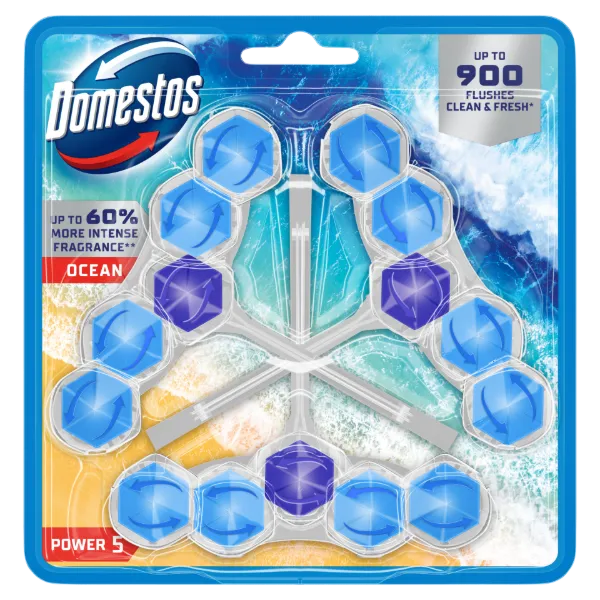 Domestos Power 5 Ocean WC frissítő blokk 3 x 50 g termékhez kapcsolódó kép