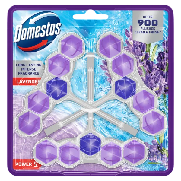 Domestos Power 5 Lavender WC frissítő blokk 3 x 50 g termékhez kapcsolódó kép