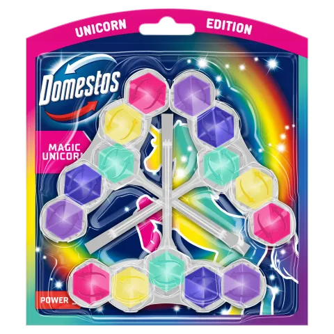 Domestos Power 5 Magic Unicorn WC frissítő blokk 3 x 50 g termékhez kapcsolódó kép